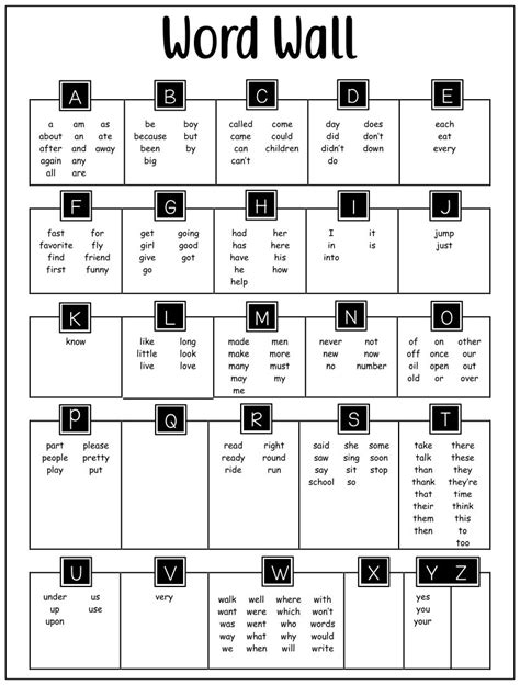Free Word Wall Printables