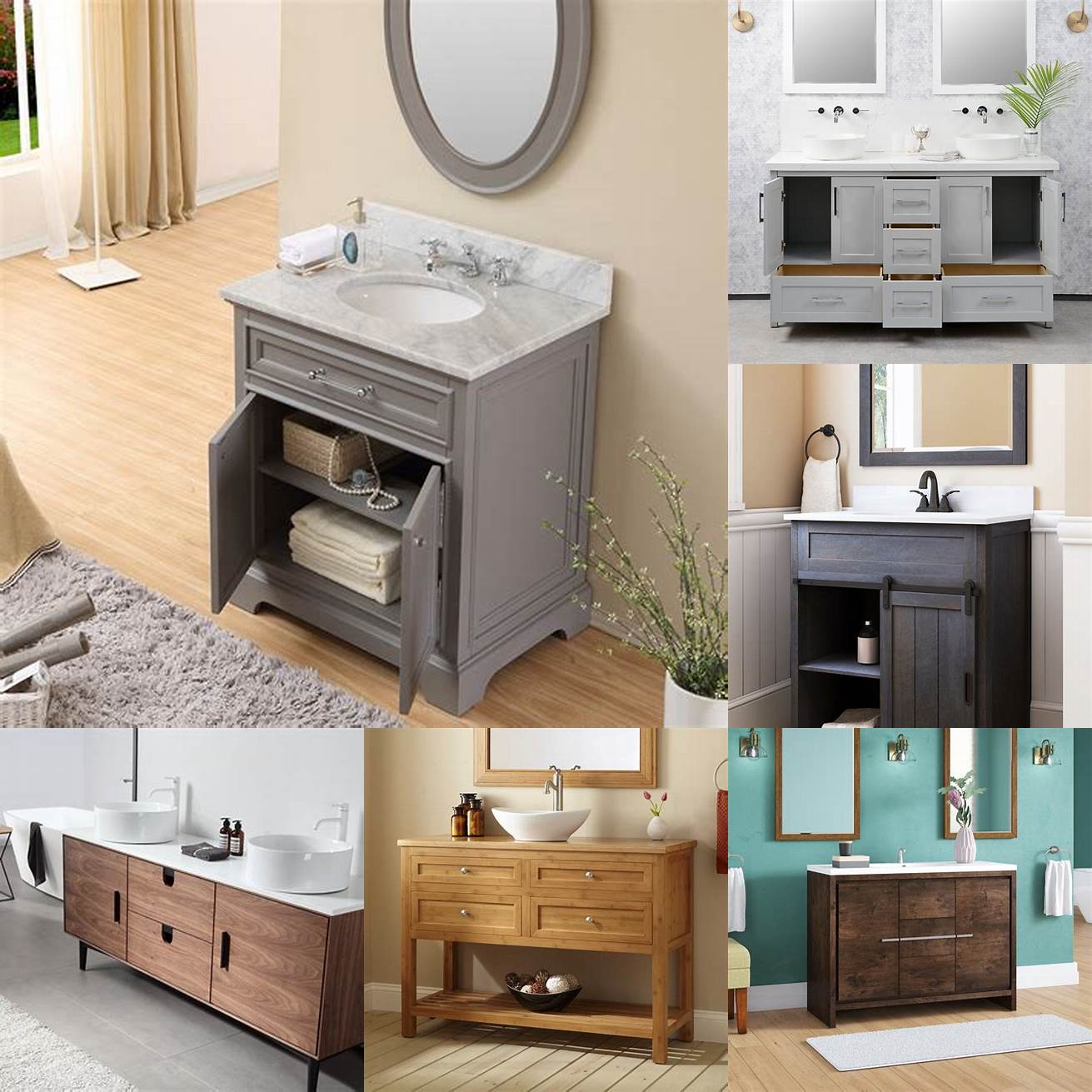 Freestanding vanities are the most common type of bathroom vanities They come in different styles and sizes and they can be made of different materials such as wood metal and glass They are easy to install and provide ample storage space However they take up more floor space than other types of vanities