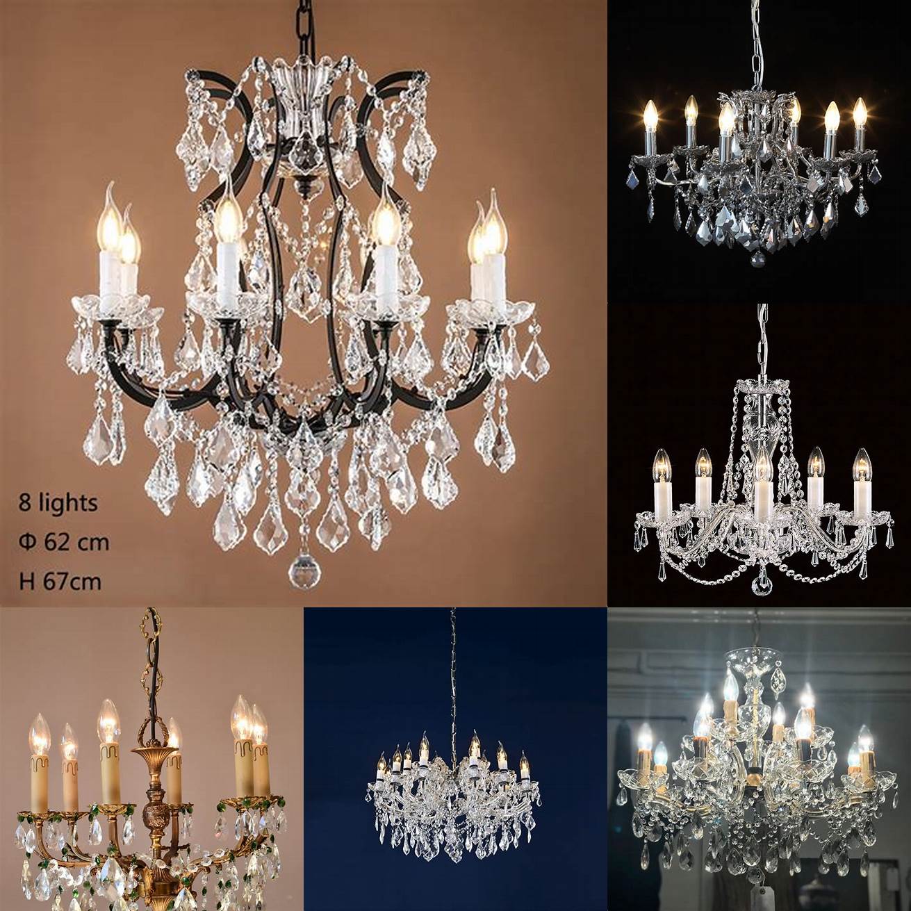 French style chandelier with crystal droplets