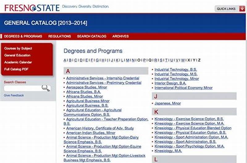 Fresno State Computer Engineering Course Catalog