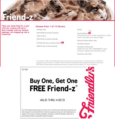Friendly's Ice Cream Coupons Printable