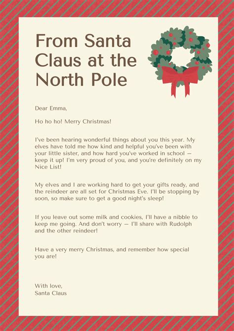 From Santa Letter Template Free