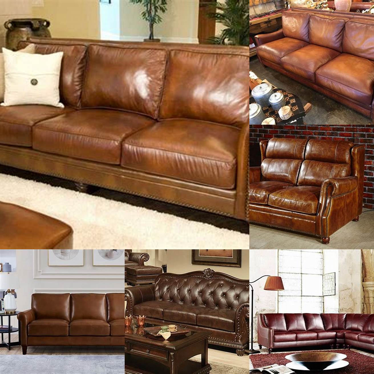 Full-grain leather sofa