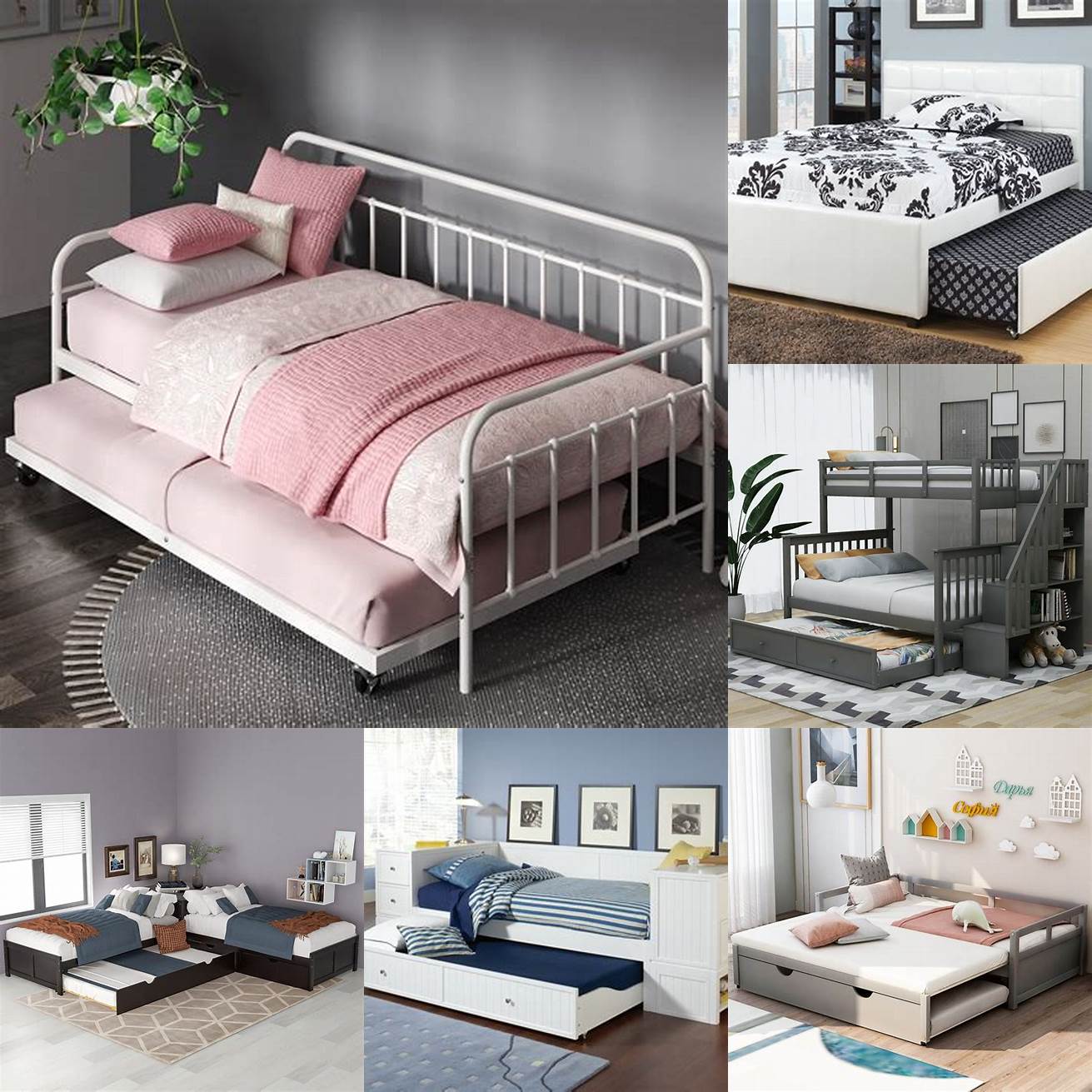 Full-size twin beds with trundle are ideal for teenagers or adults who want a larger sleeping space