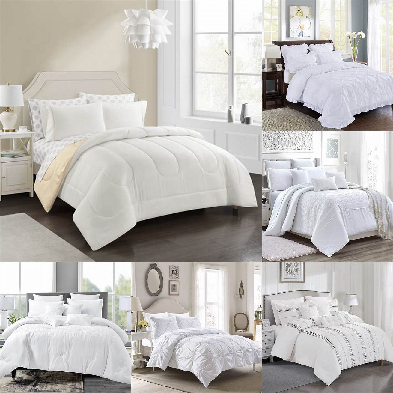 Full-sized bed with white bedding