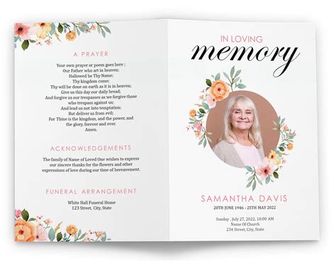 Funeral Handout Template