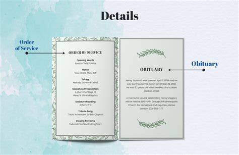 Funeral Service Order Of Service Template