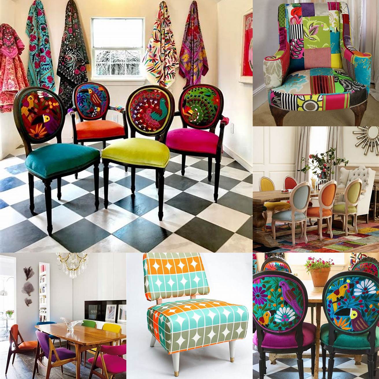 Funky chairs with playful shapes and colors can be a great addition to your dining area