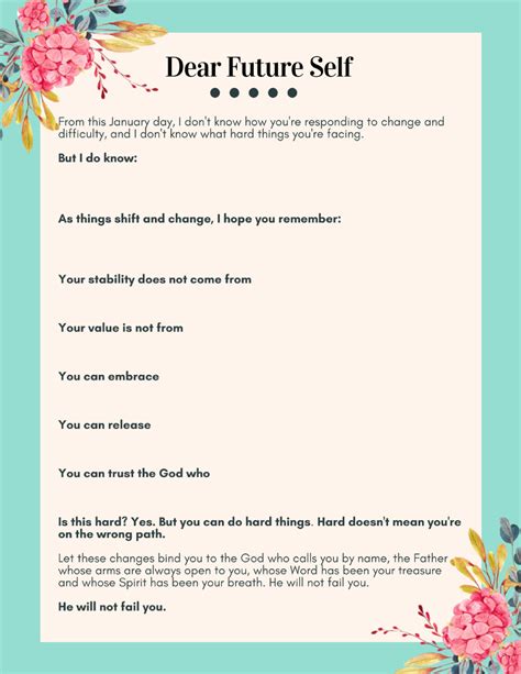Future Self Letter Template