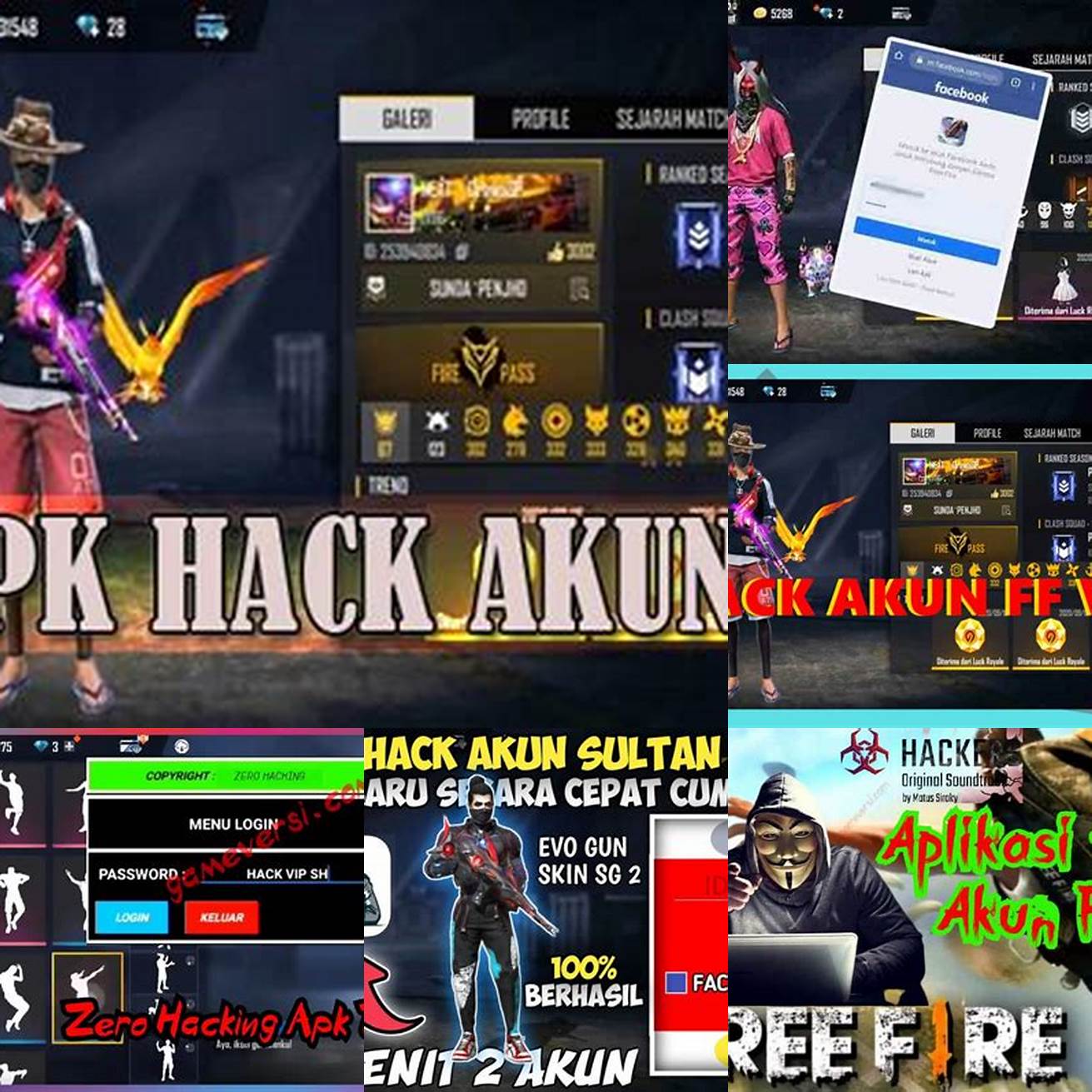 Gambar contoh penggunaan APK hack akun FF