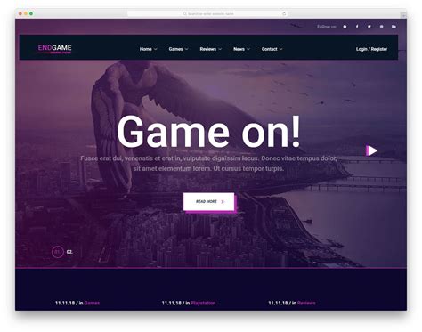 Gaming Website Template Free