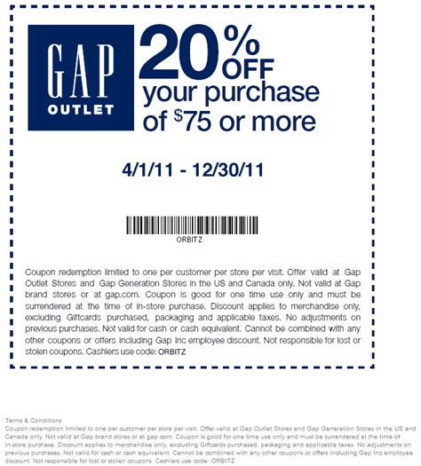 Gap Printable Coupons