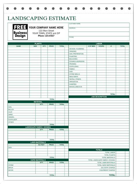 Gardening Estimate Template