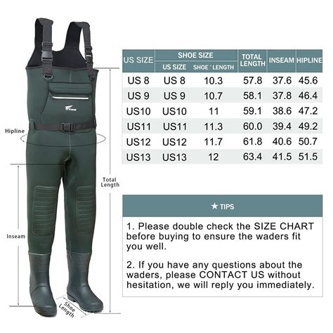 Gator Waders Size Chart