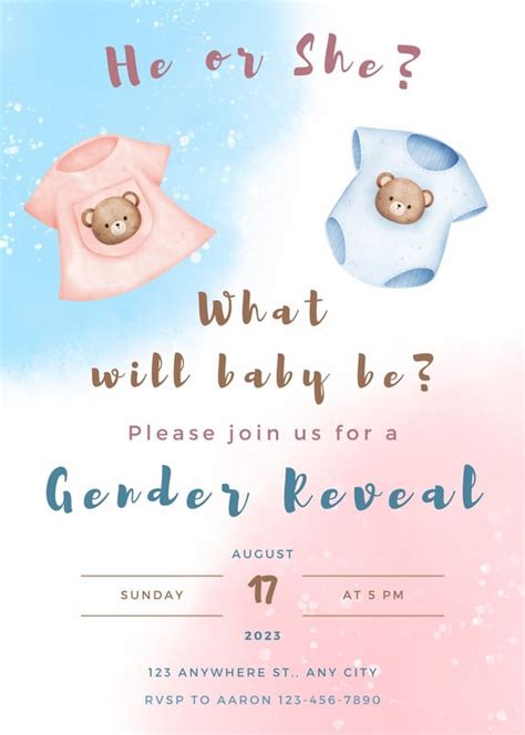 Gender Reveal Invitation Templates