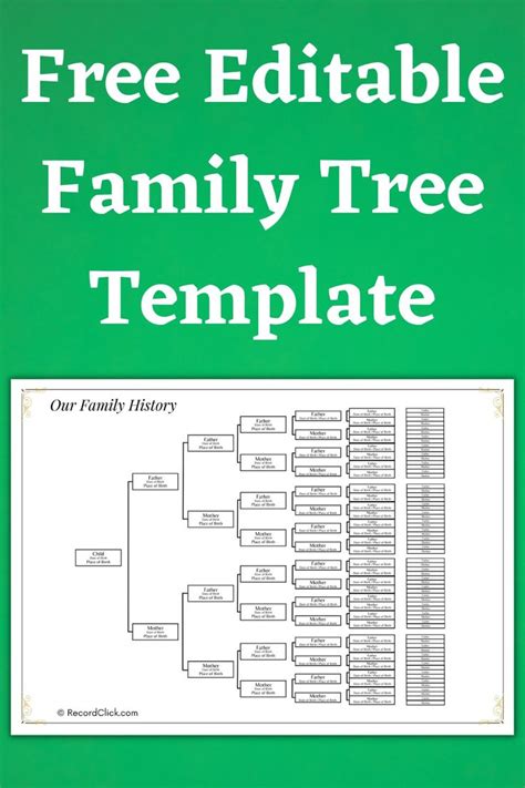 Genealogy Family Tree Template
