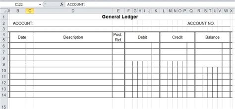 General Ledger Templates In Excel