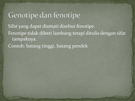 Genotipe dan Fenotipe