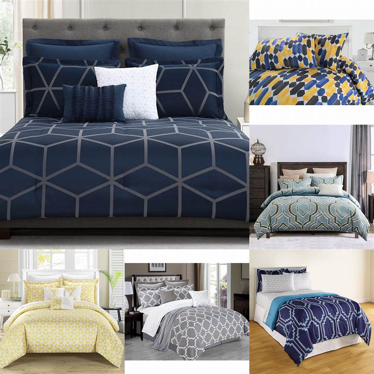 Geometric patterned comforter set