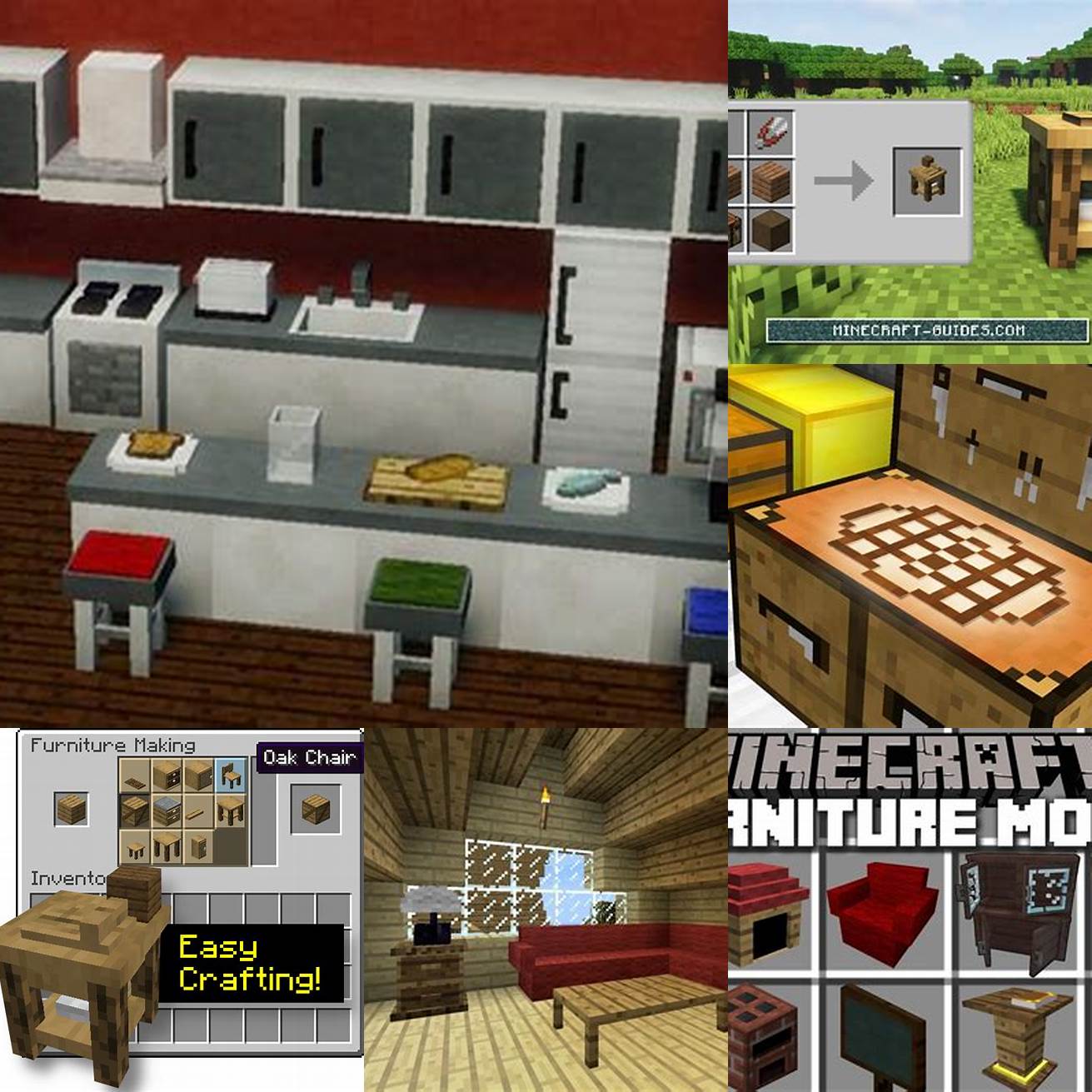 Get creative with the Minecraft Furniture Mods crafting table and workbench