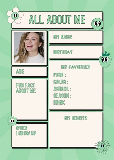 Get To Know Me Template Professional