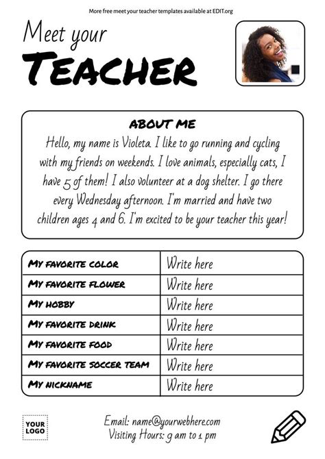 Get To Know Teacher Template
