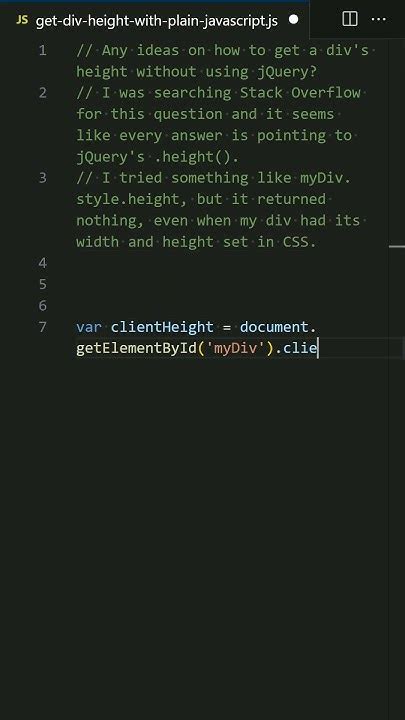 Get div height with plain JavaScript