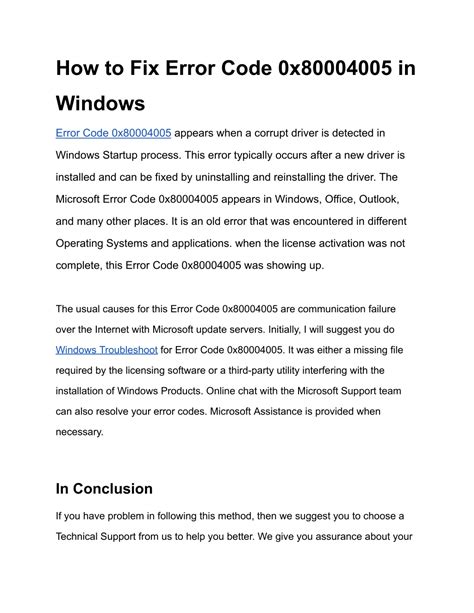 Quick Troubleshooting Steps to Resolve 0x80004005
