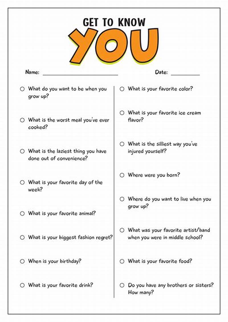 Getting To Know You Questions Printable