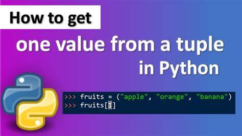 Getting one value from a tuple
