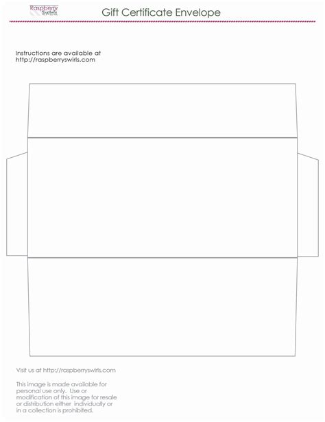 Gift Certificate Envelope Template