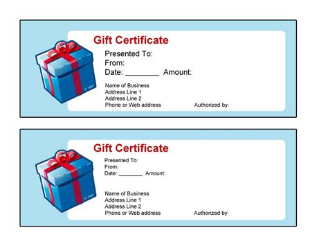 Gift Certificate Format Template