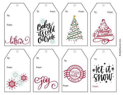 Gift Tag Template Word Free