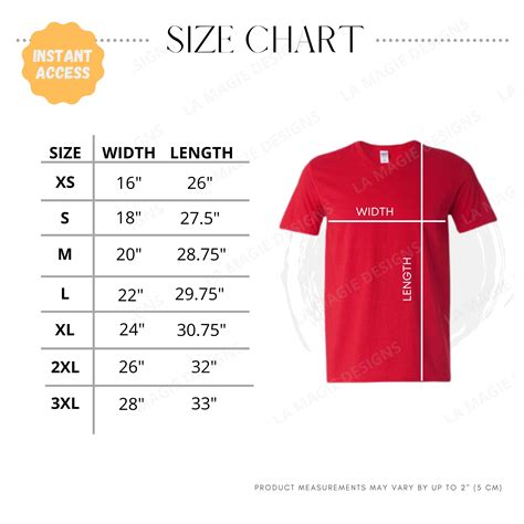 Gildan Softstyle Size Chart