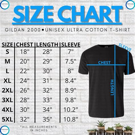 Gildan Ultra Cotton Size Chart