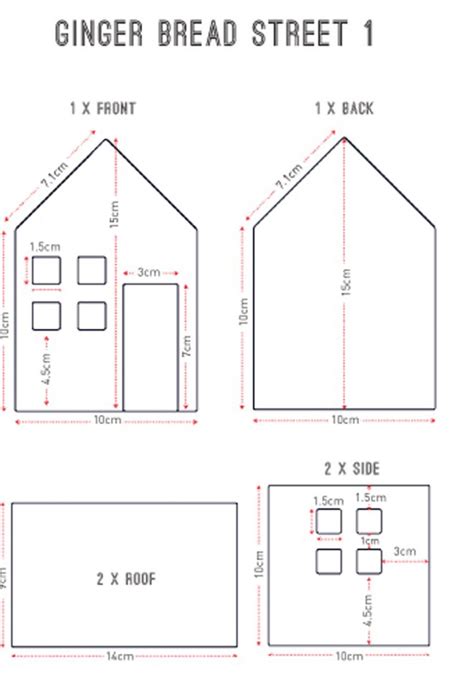 Gingerbread House Template Measurements