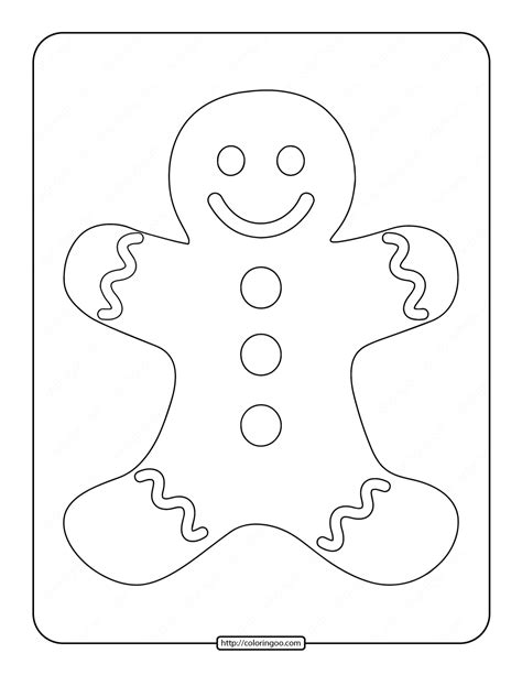 Gingerbread Man Coloring Page Free Printable