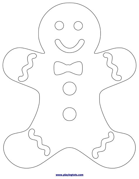 Gingerbread Man Face Template