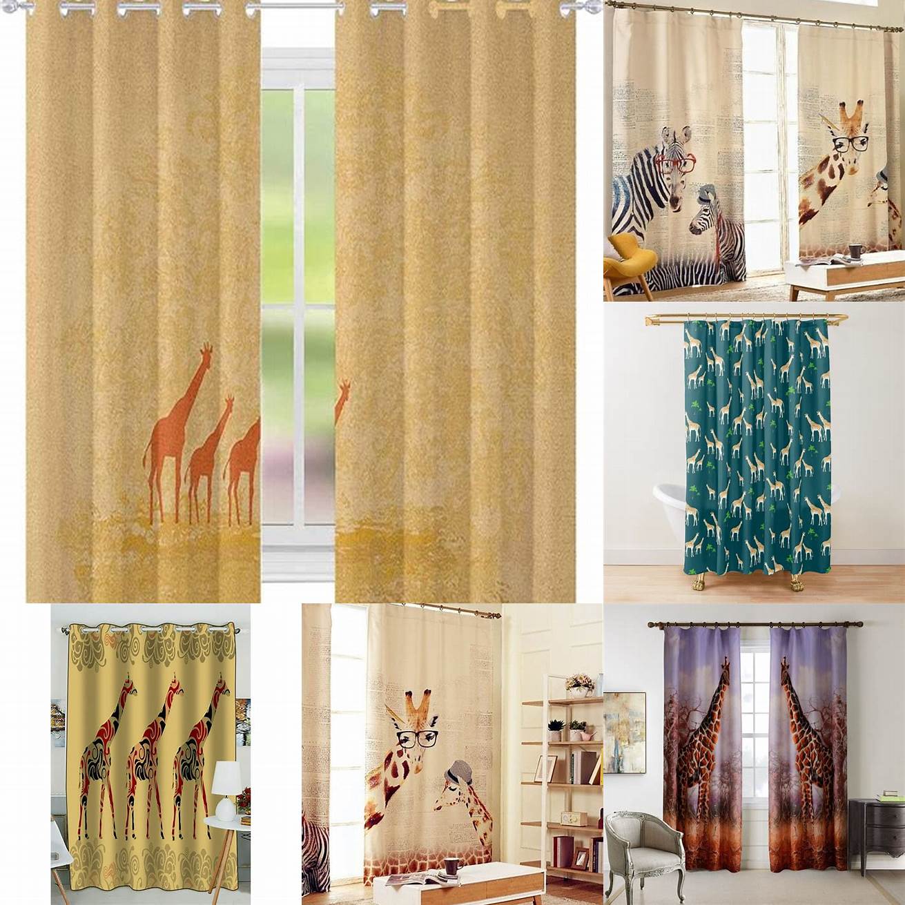 Giraffe Patterned Curtains