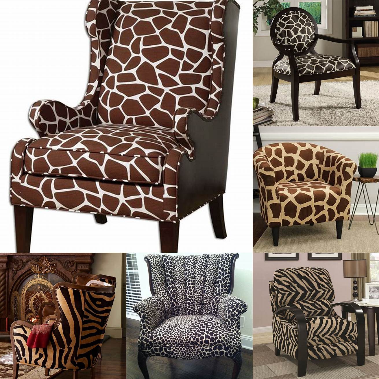 Giraffe Print Accent Chair
