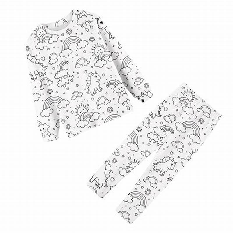 Girls  Coloring Fun Pajama Set With Markers