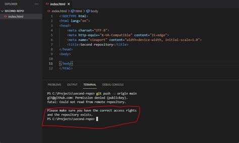 Git error Please make sure you have the correct access rights and the repository exists