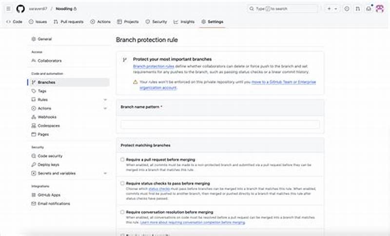 Github Branch Protection Rule Branch Name Pattern