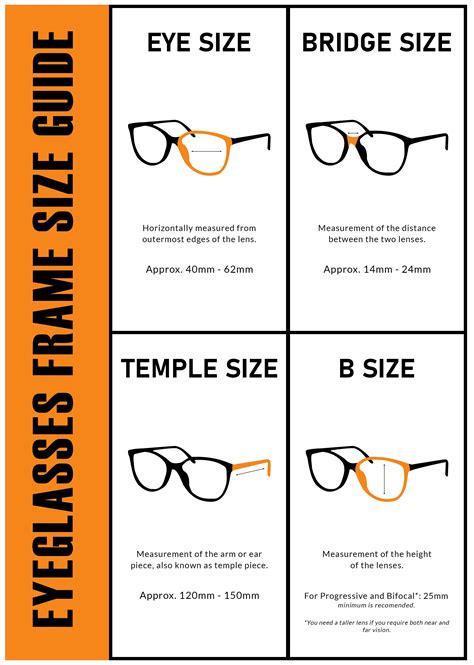 Glasses Frame Size Chart