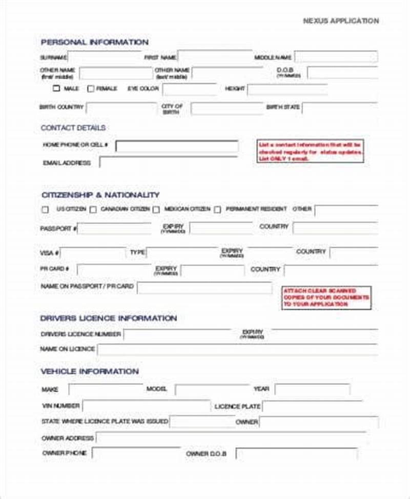 Global Entry Program Application Form