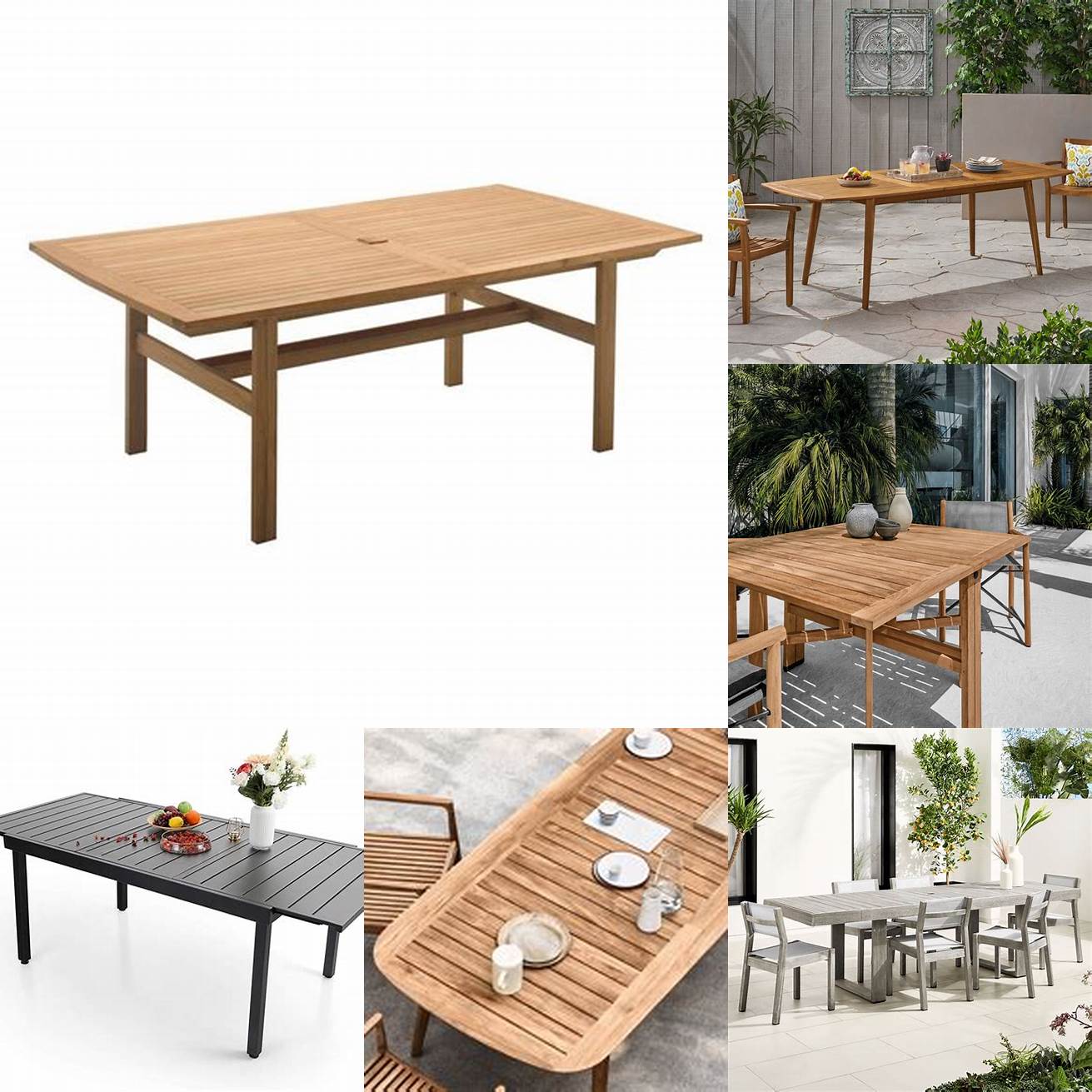 Gloster Outdoor Dining Table with Expandable Leaves