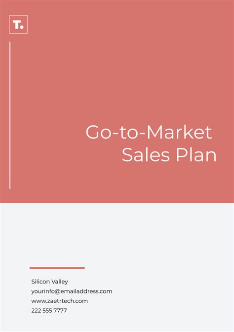 Go To Market Sales Plan Template