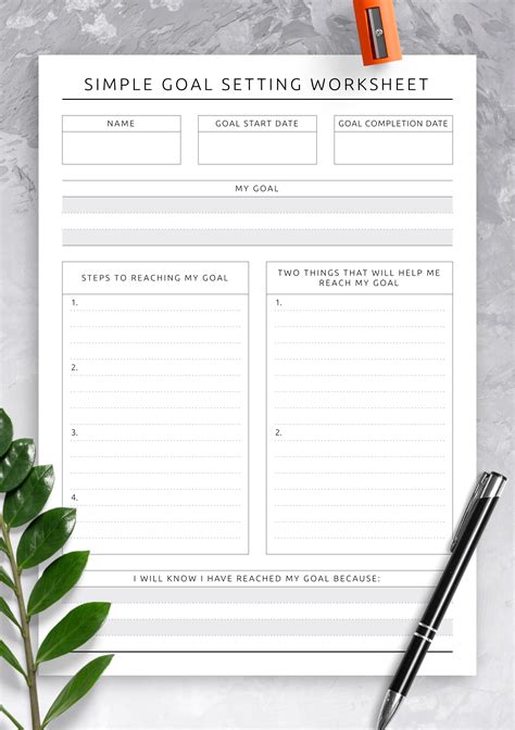Goal Setting Plan Template