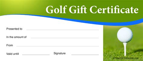 Golf Gift Card Template