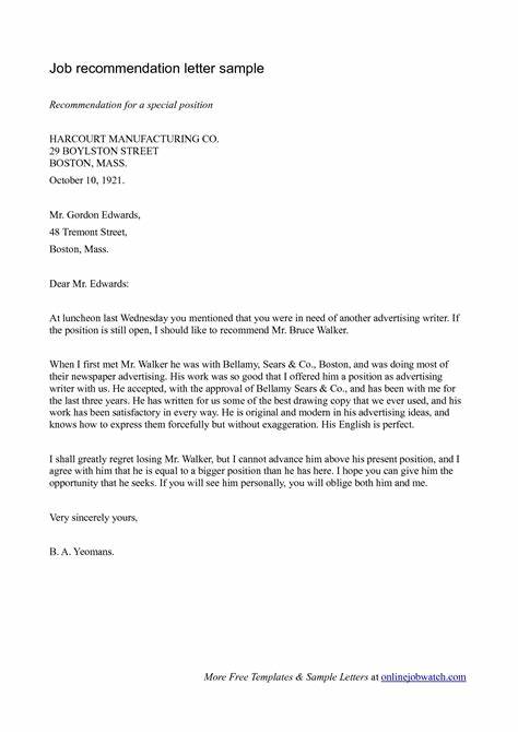 Good Professional Reference Letter